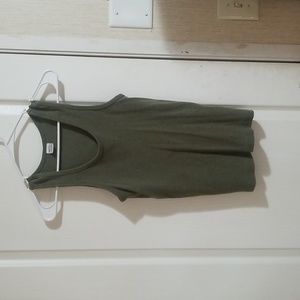 A tank top that's like a dark green